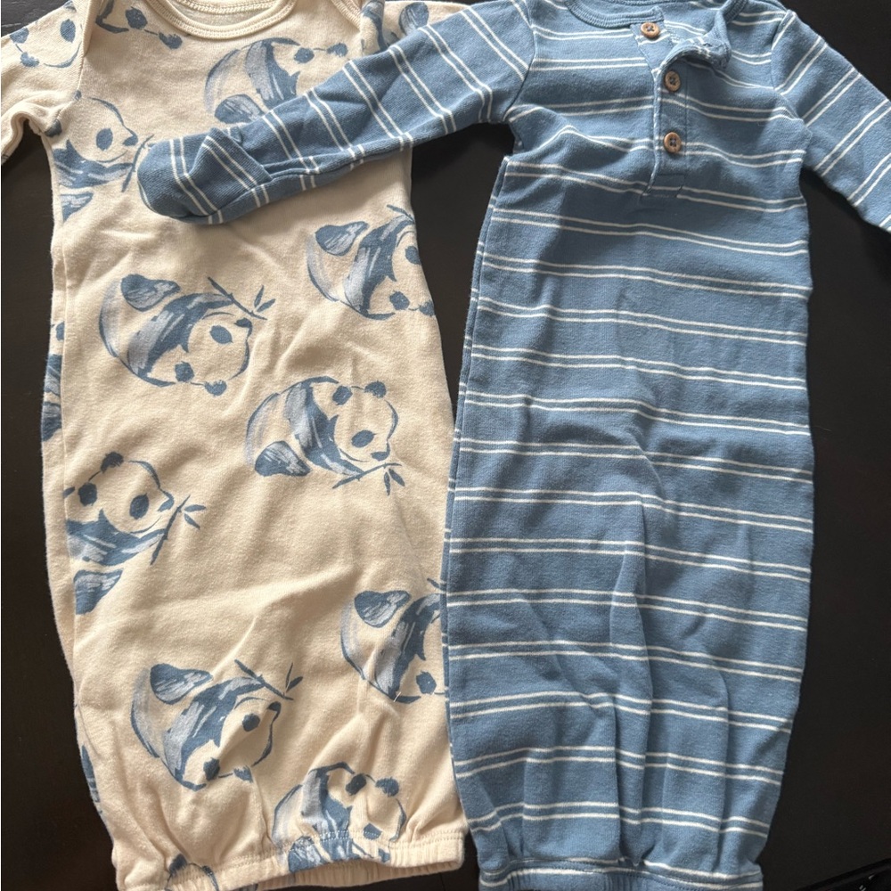 Carter's Blue Striped Sleep Sack and Cream Panda Print Pajama Set